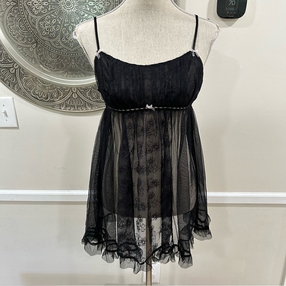 NWT Betsy Johnson black lingerie teddy with lace details - Size M - Picture 8 of 9